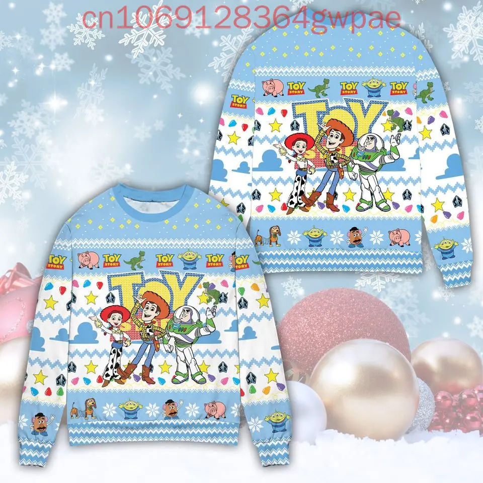 Disney Toy Story Christmas Ugly Sweater Men's Womens 3d Ugly Sweater Buzz Lightyear Ugly Christmas Sweater Anime Xmas Sweater