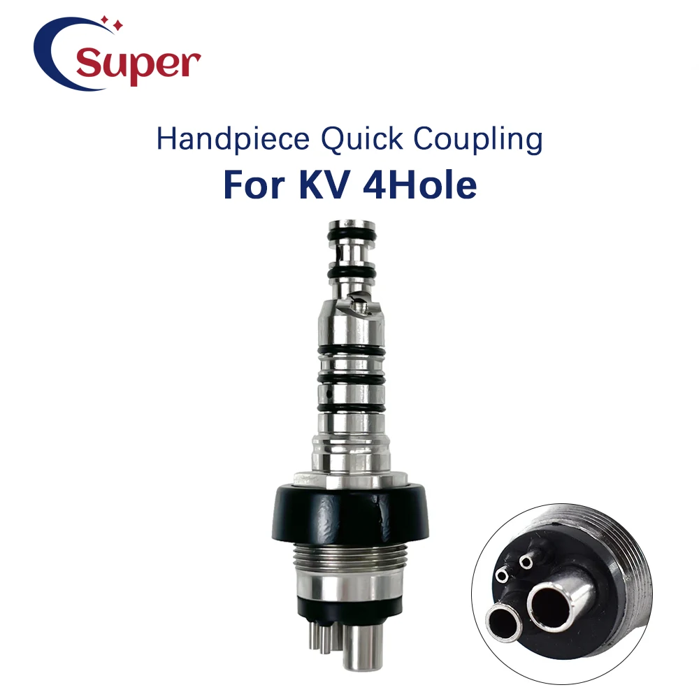 4 Holes Dental Quick Coupler Connector For KV Air Turbine Handpiece Multiflex KV Optical Fibre Quick Coupling