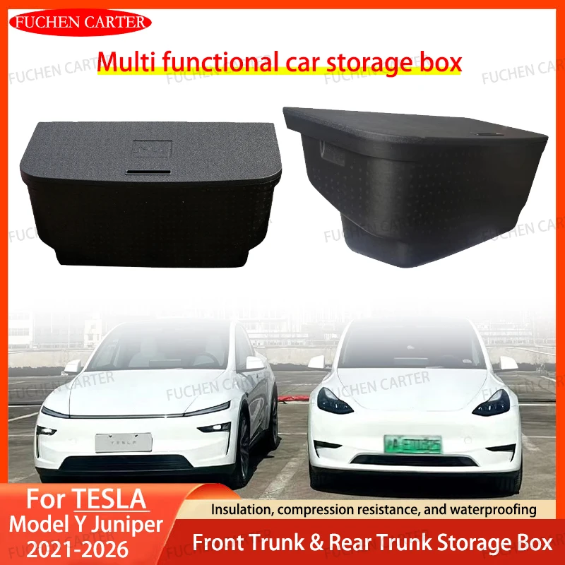

For Tesla ModelY Juniper 2021-2025 Car Front Trunk Rear Trunk Storage Box Cooler Organizer Outdoor Camping Travel Insulated Box