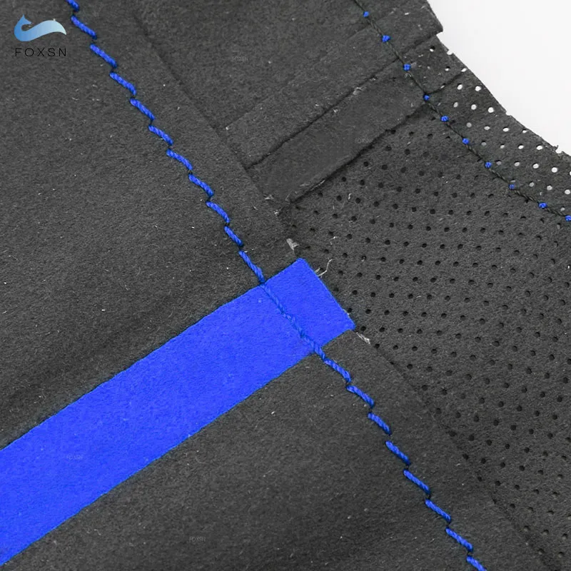Car Steering Wheel Cover For BMW M Sport 3 Series E46 2000-2004 M3 E46 M5 E39 2000-2003 Suede Leather with Blue Strip Threads
