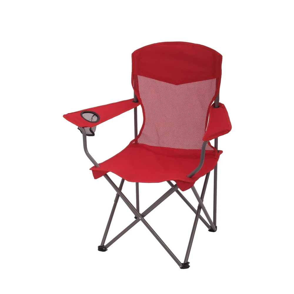 

2 Pack Outdoor Foldable Chairs Durable Powder Coated Steel Lightweight Design with Built-in Cup Holder Easy Transport