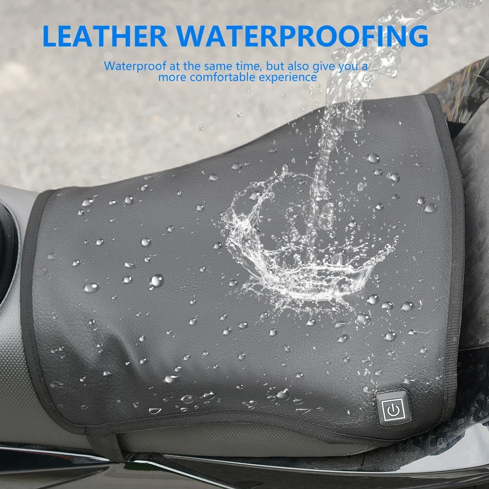 Motorcycle Seat Heater Pad 3 Gear Heating Cushion Anti-slip Motorcycle Seat Hot Pad Smart Temperature Control for Winter Warmer