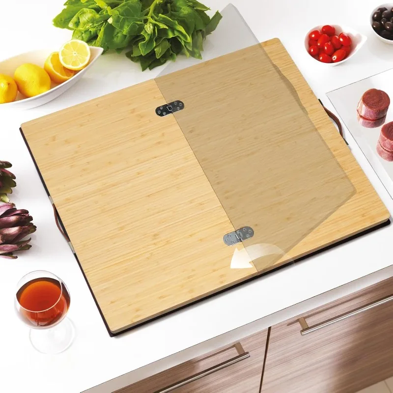 

Bamboo Stove Covers for Electric Stove - Noodle Board Stove Top Cover Board For Gas Burner,Wooden RV Stovetop Cover (Foldable Co