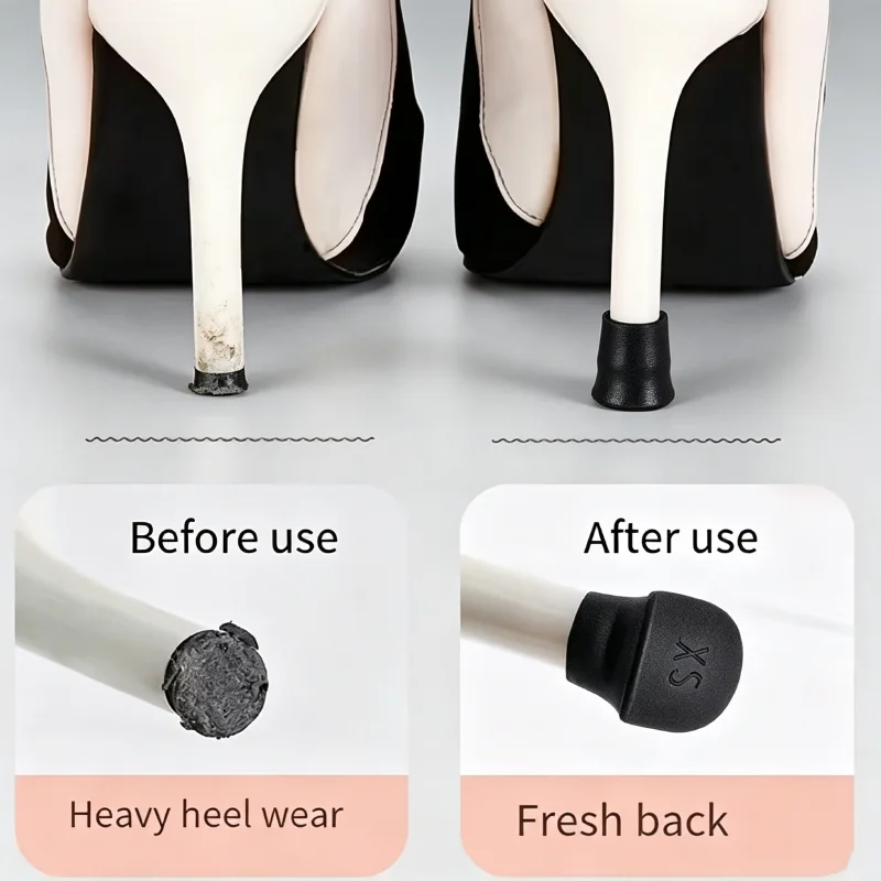 Invisible Silent High Heel Protectors, Anti-Slip and Anti-Scratch Floor Protection Caps for Stiletto Shoes, Anti-Slip and Anti-Bump Heel Protectors for Home and Outdoor Use