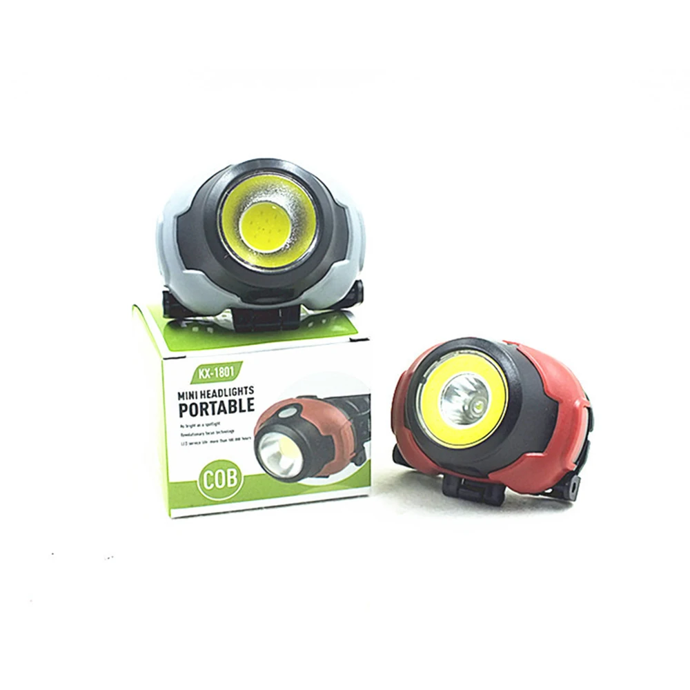 Portable COB LED Headlamp Camping Headlight Night Fishing Head Lamp Mini Head Light Head Flashlight Use 3*AAA Batteries