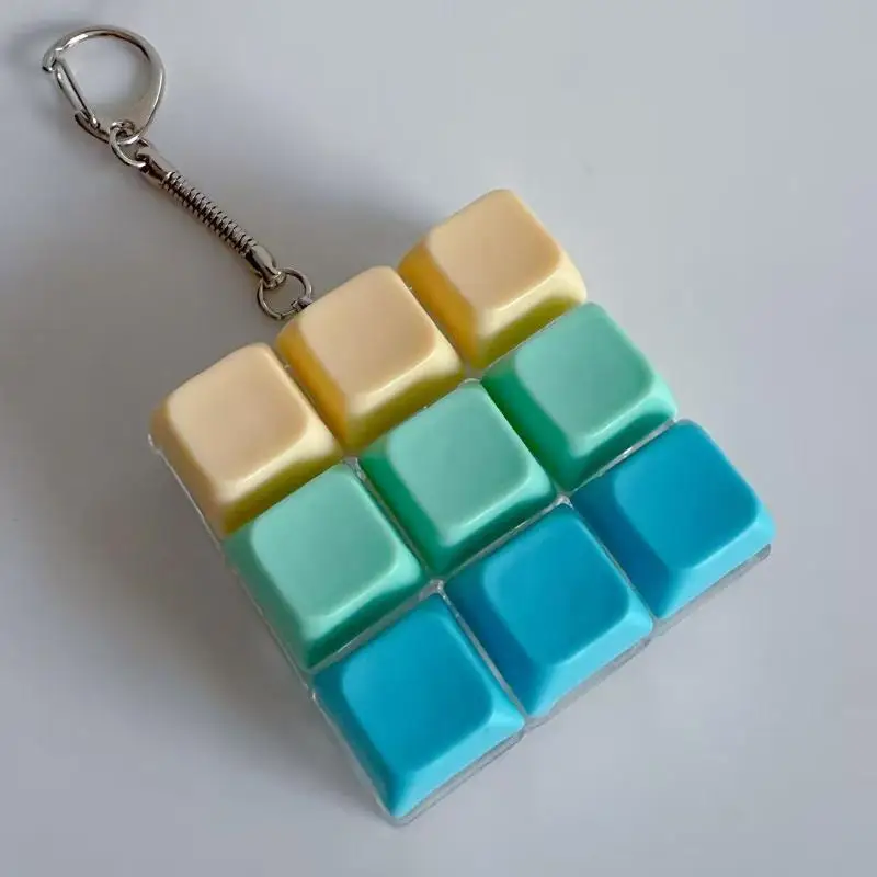 9-Tasten-LED-Tastenkappen-Schlüsselanhänger, Finger-Tastaturkappen, Spielzeug-Schlüsselanhänger, Stressabbau-Gadget, Zeitvertreib für Erwachsene – Detail 4