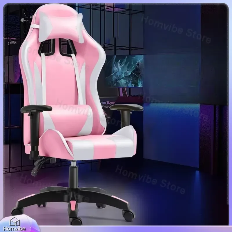 Ergonomic Gaming Chair with Lumbar Support and Adjustable Height for PC Gamers Office Work Long Sitting Comfortable Computer