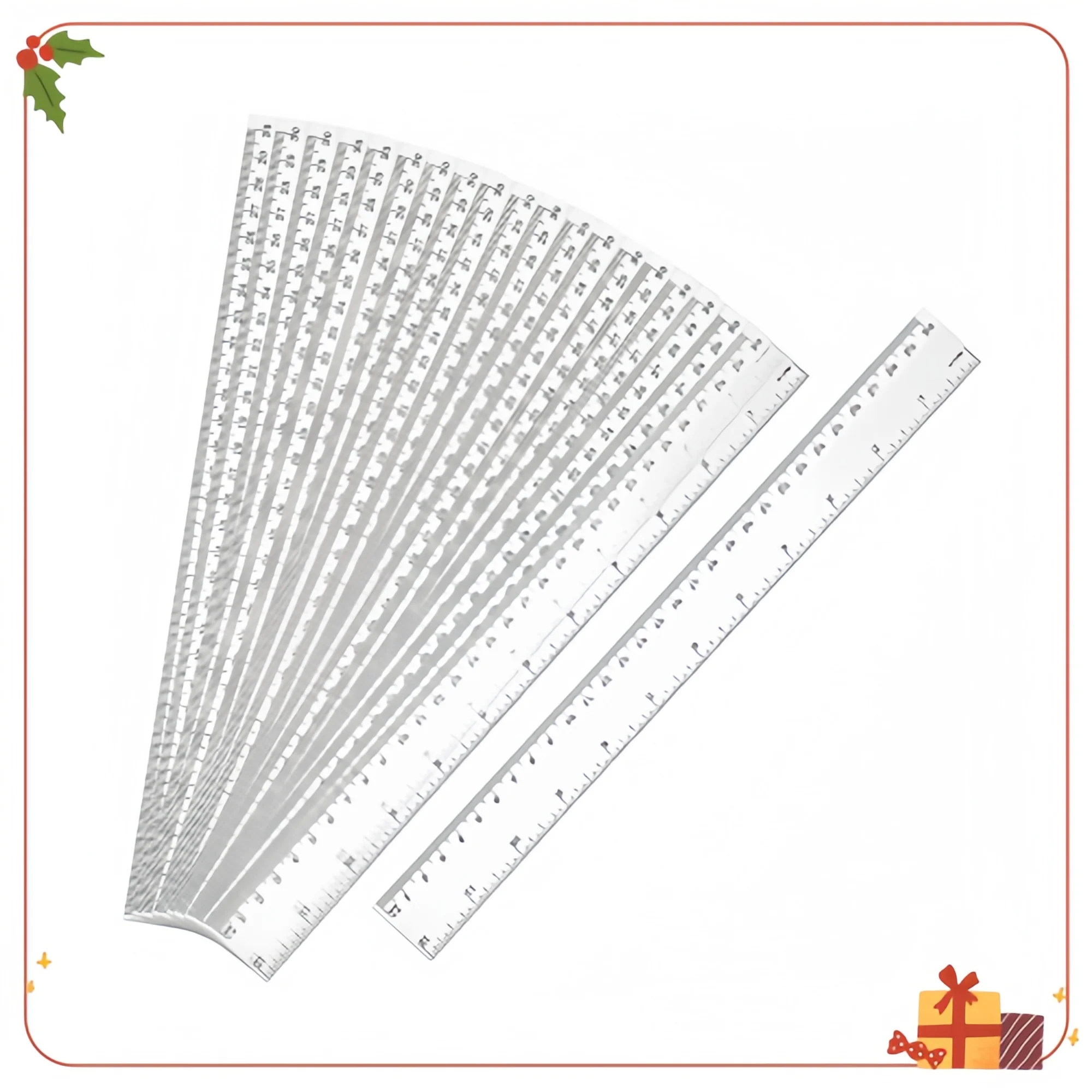 20 عبوة من مساطر 12 بوصة - مكتب مدرسي متري مرن من البلاستيك الشفاف #2