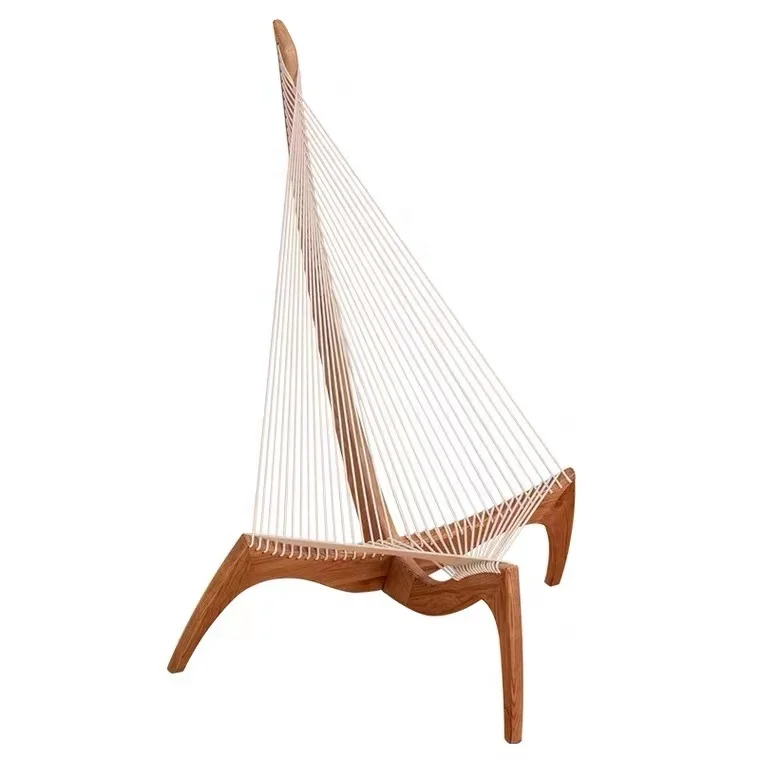 Nordic solid wood sail designer harp chair art creative guesthouse porch garden lounge chair