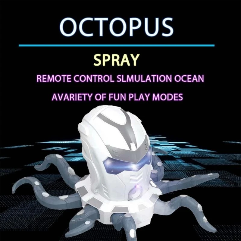 Sound Light Toy for Kids Remote Control Robot Walking Octopus Toy Gifts 15UB