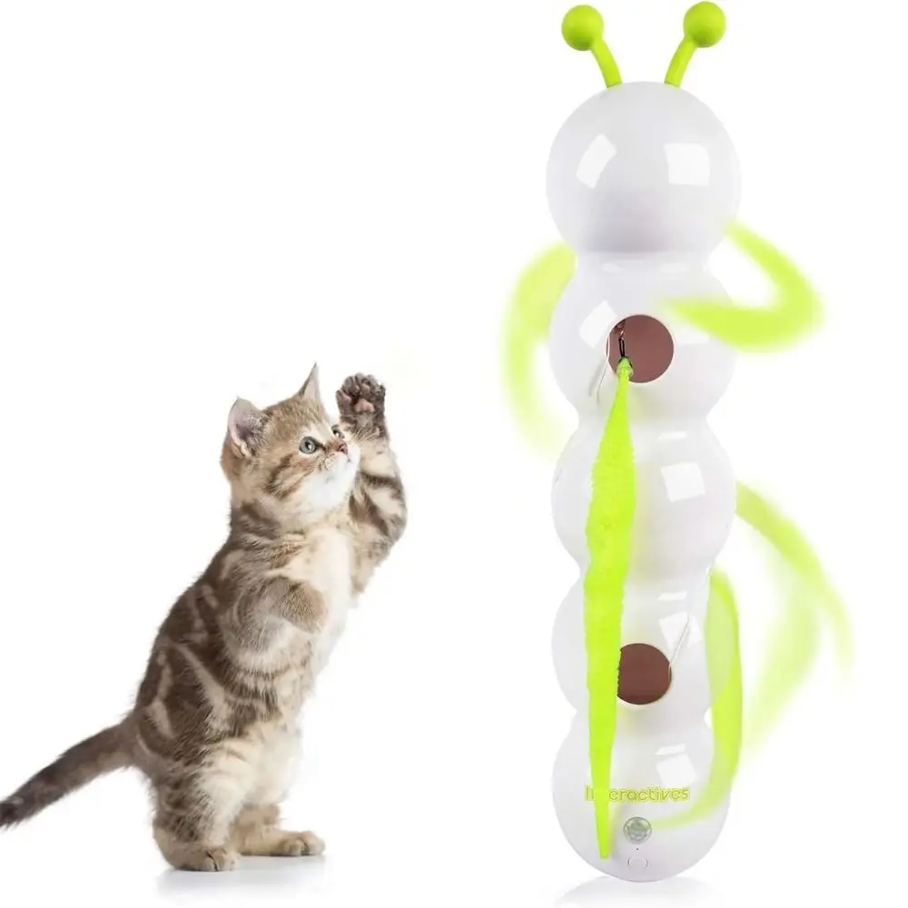 

USB Rechargeable Cat Caterpillar Toy Intelligent Sensing Suction Cup Interactive Cat Toy with Tail Automatic Electric Cat Toy