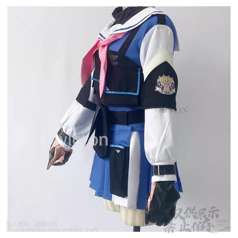 Цукиюки Мияко Косплей Индивидуальная игра Синий Архив Косплей Костюм Jk Школьная форма Платье Лолита Пальто Парики Джирай Каэй Девушки