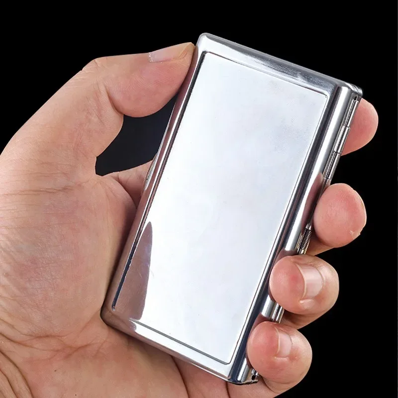 

Metal Portable Cigarette Case Light Plate Mirror Face Extended Thick Branch Cigarette Case