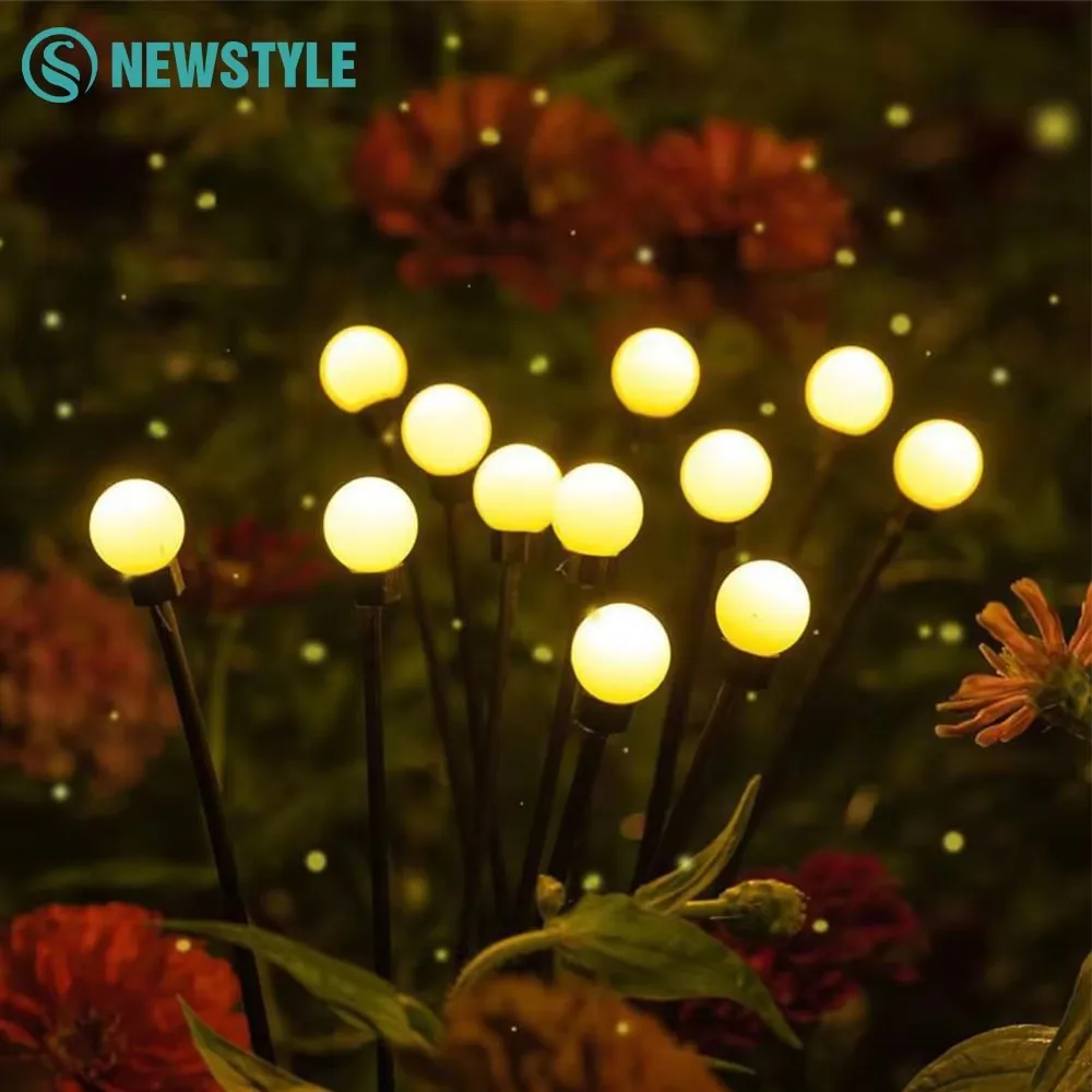 Solar LED Garden Light Firefly Outdoor Lights 8 10 LED Waterproof Camping Christmas Decorative Automatically Lights Up at Night
