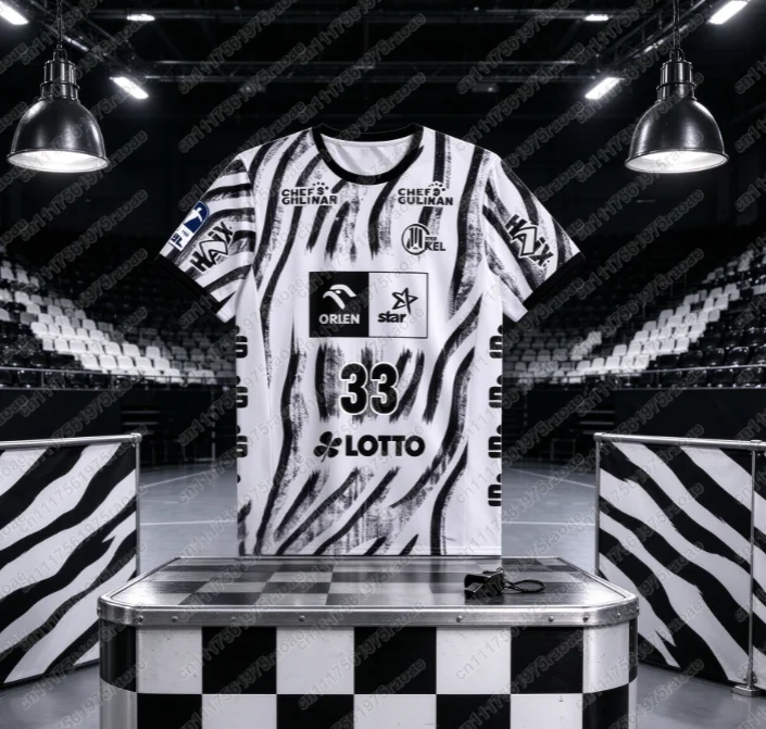 2026-27 Andreas Wolff # 33 THW Kiel Home Handball Match Trikot Atmungsaktives, lockeres Outdoor-Sport-T-Shirt für Erwachsene, schnell trocknende Sportbekleidung – Detail 4