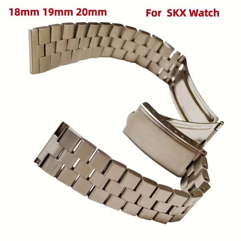 Silver President Stainless Steel Watch Strap 18mm 19mm 20mm Watch Band Universal Straight End Bracelet Fits for SEIKO Watch