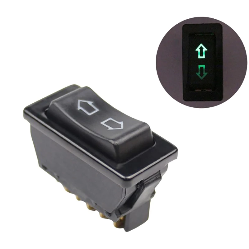 1 unidad de interruptor de alimentación de coche de 5 pines Universal 12V 2 vías ajuste de empuje de coche interruptor basculante aéreo eléctrico momentáneo