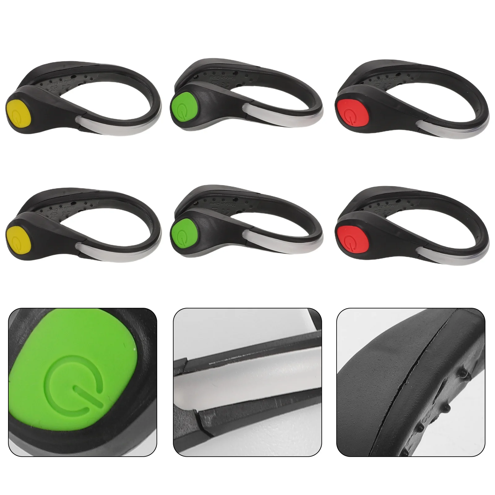 

6 шт. светоотражающие светодиодные фонари с зажимами для бега, велосипедной обуви, меняющие цвет, высокая видимость, зажимы для велосипедной обуви