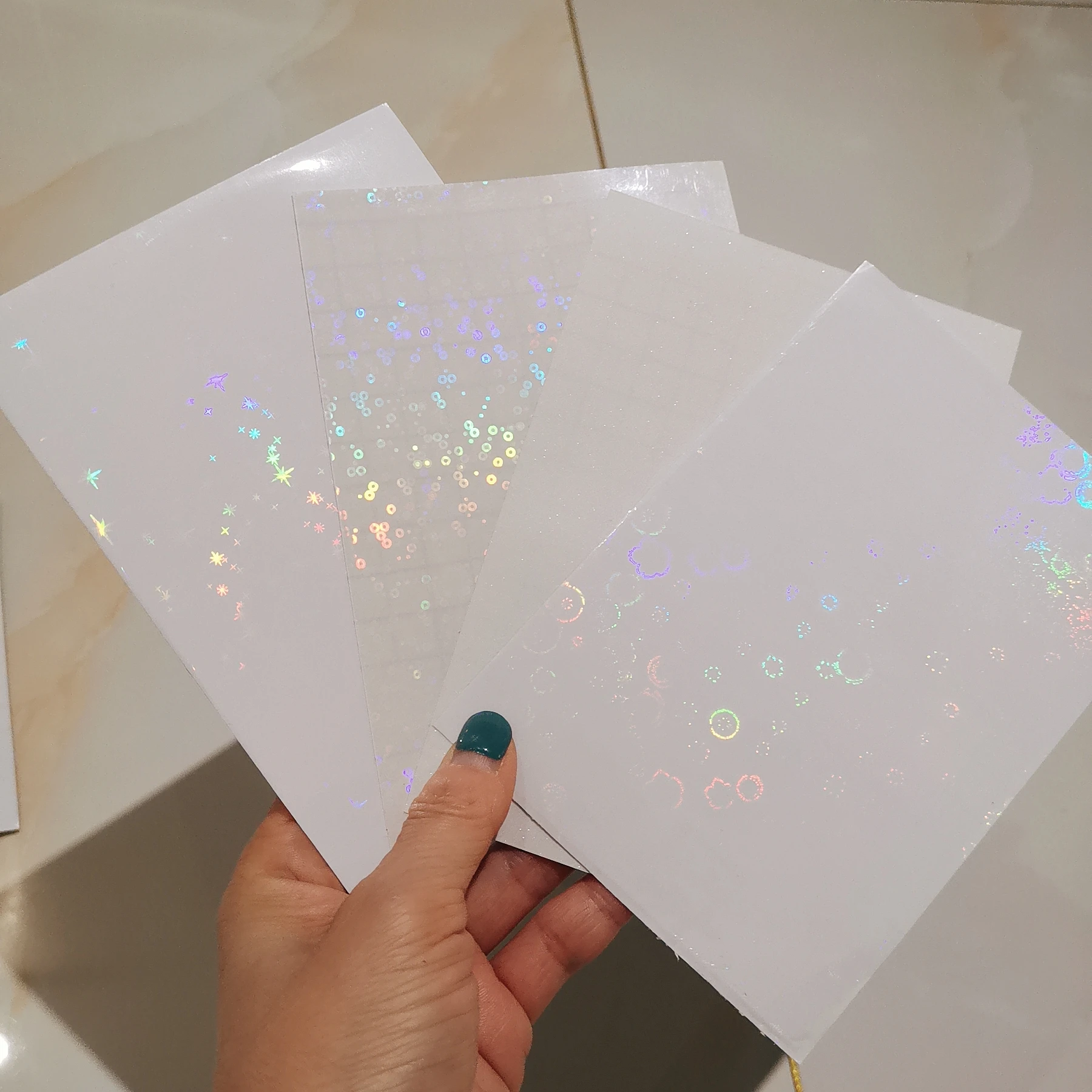 Laser Transparency 12 Styles 110x150MM Two Films 1 Sheet A6 Self Adhesive Cold Laminating Paper for Photo DIY