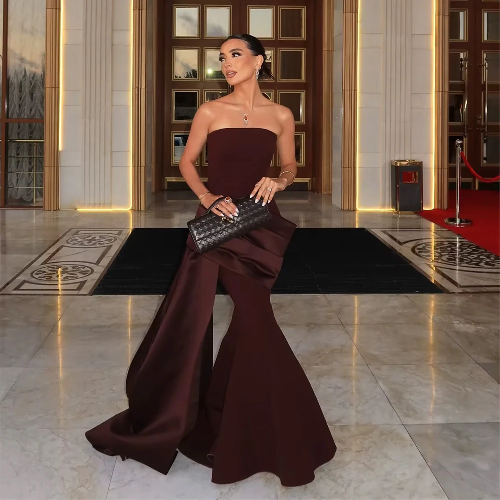 Customized Ball Gown Made Elegant Evening Party Dresses for Women Candle Wedding Party Dress Fishtail Skirt Small Tail Prom Gown