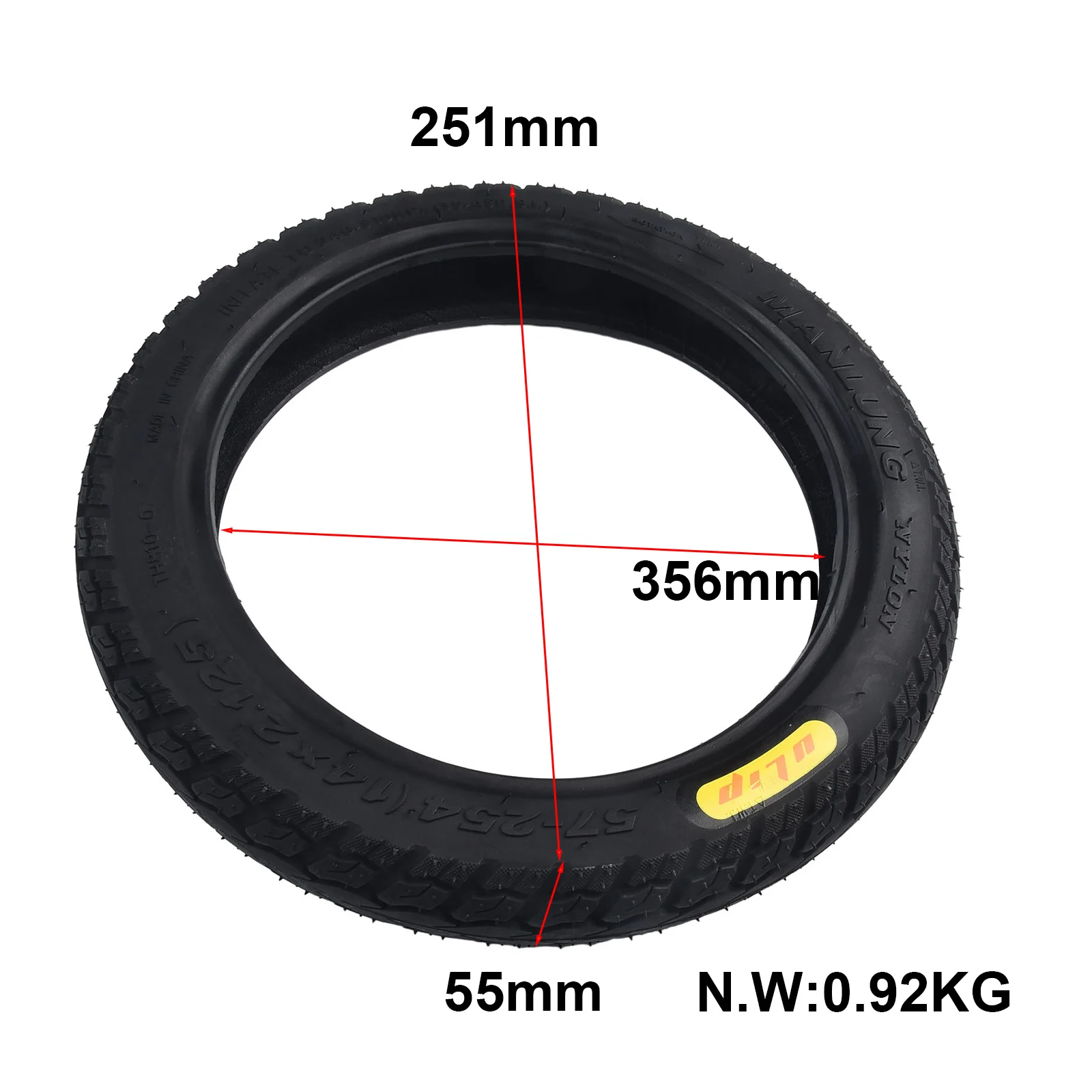 

Brand New Practical Tubeless Tyre Tire For E-bike Portable Rubber Wearproof 14 Inch 1pc 920g Black Electric Bicycle