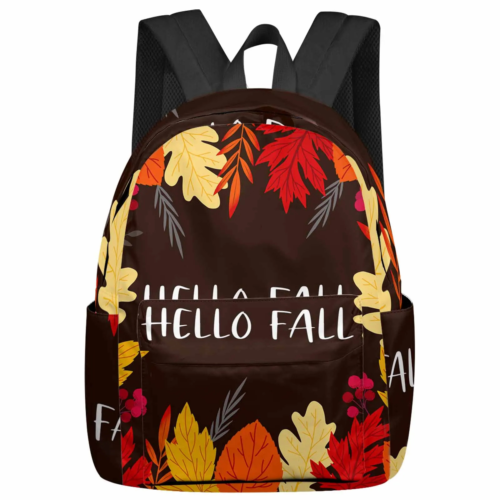 

Autumn Plant Maple Leaves Backpacks Teenagers Student School Bags Laptop Custom Backpack Men Women Travel