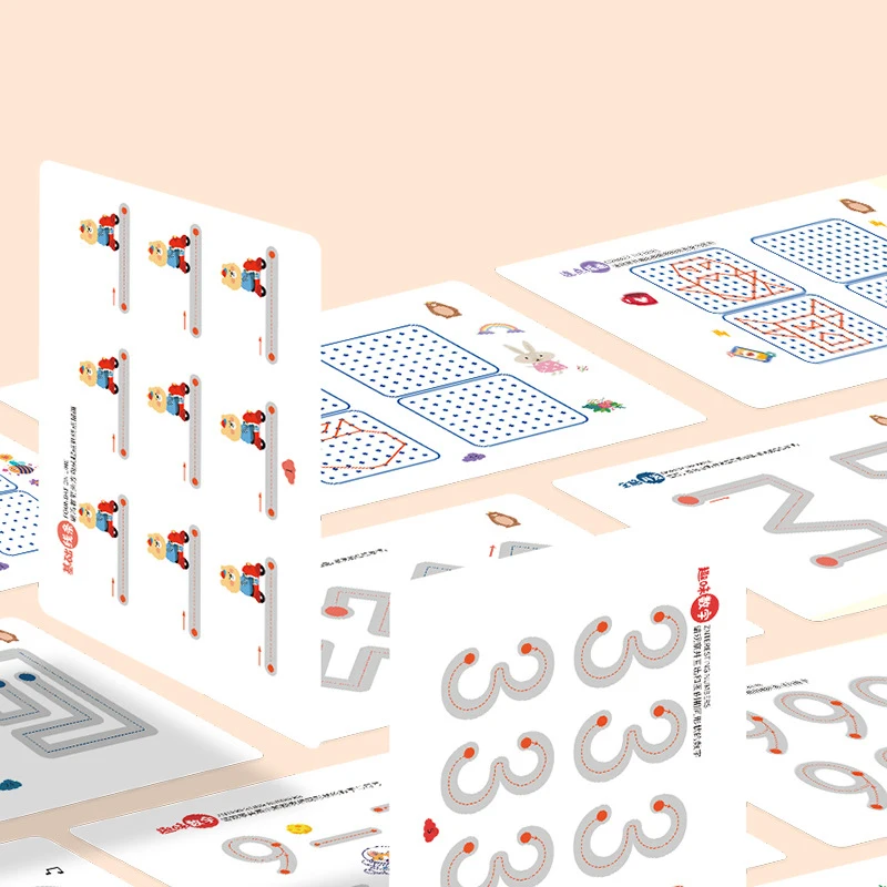 Tracing Workbook Magical Montessori Pen Control Training Cards Reusable Practice Copy Book for Kids Tracing Education Book