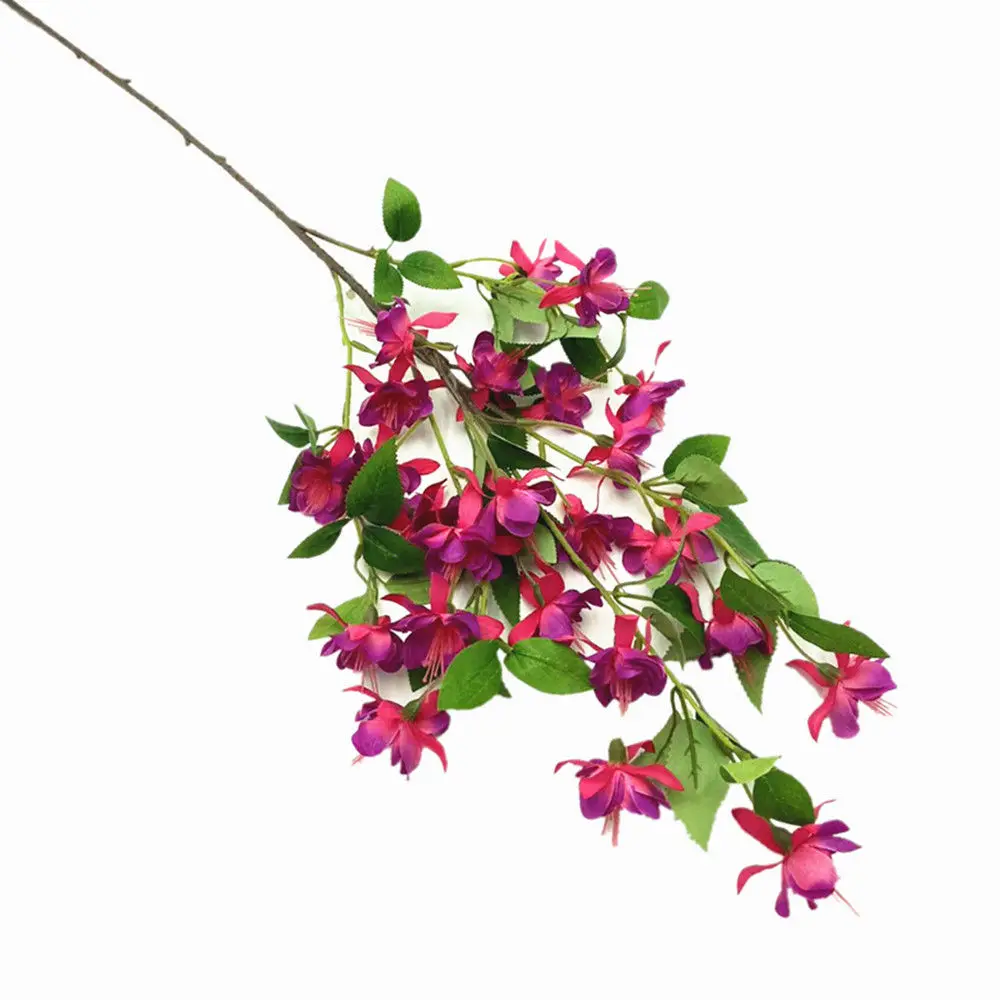 One Silk Forsythia Viridissima Lindl Flower with Long Stem Artificial Plant Golden Bell Tree Branch