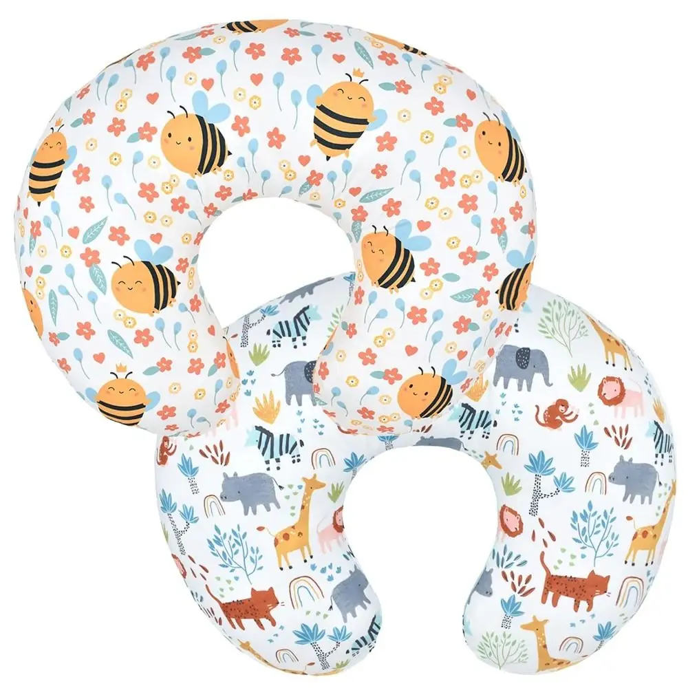 

U-Shaped Baby Nursing Pillow Cover Replaceable Stretchy Forest Floral Pillow Cover Breathable Skin-friendly Nursing Pillowcase