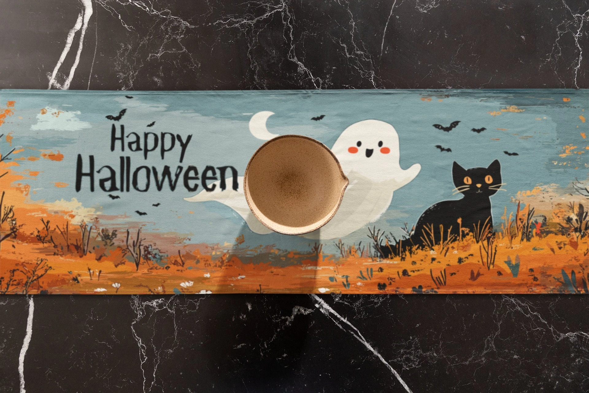 Halloween Long Table Runner Bohemian style Placemats Table Runner Fall Table Mat for Party Kitchen Dining Table Kitchen Island