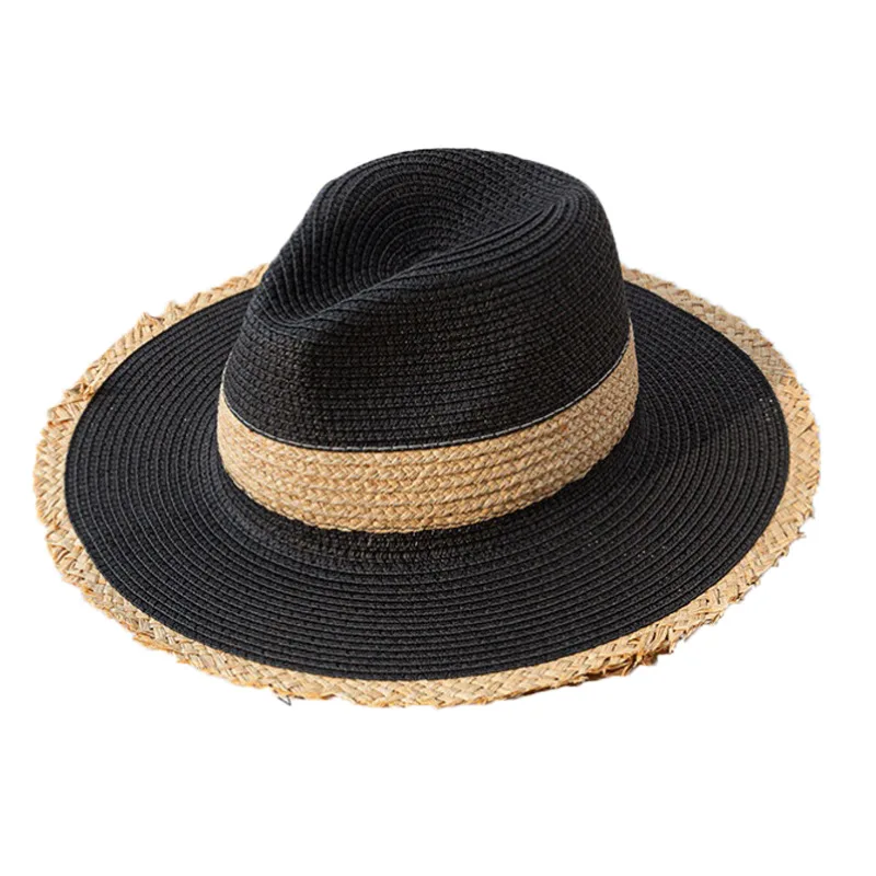 New Summer Women\'s Sun Hat Wide Side Jazz Cap Tassel Fashion Floppy Foldable Ladies Women Straw Beach Hat Seaside Holiday