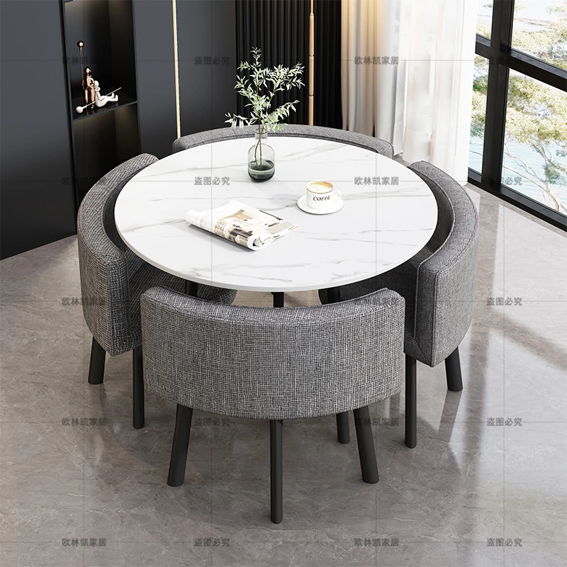 Huismeubilair-Juego de mesa de centro nórdica para comedor, muebles de lujo para Hotel, Bar de mármol, Accent Family Floor