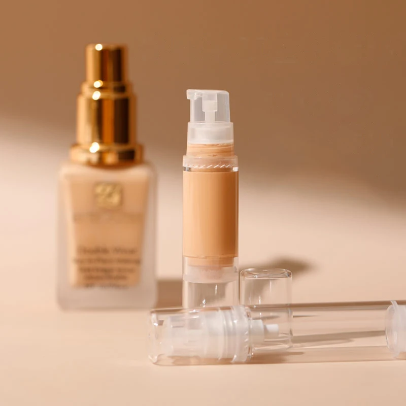 Liquid Foundation Travel Bottle 5ml 10ml 15ml Mini Cosmetic Foundation Sample Repackaging Tools Airless Pump Bottle Portable