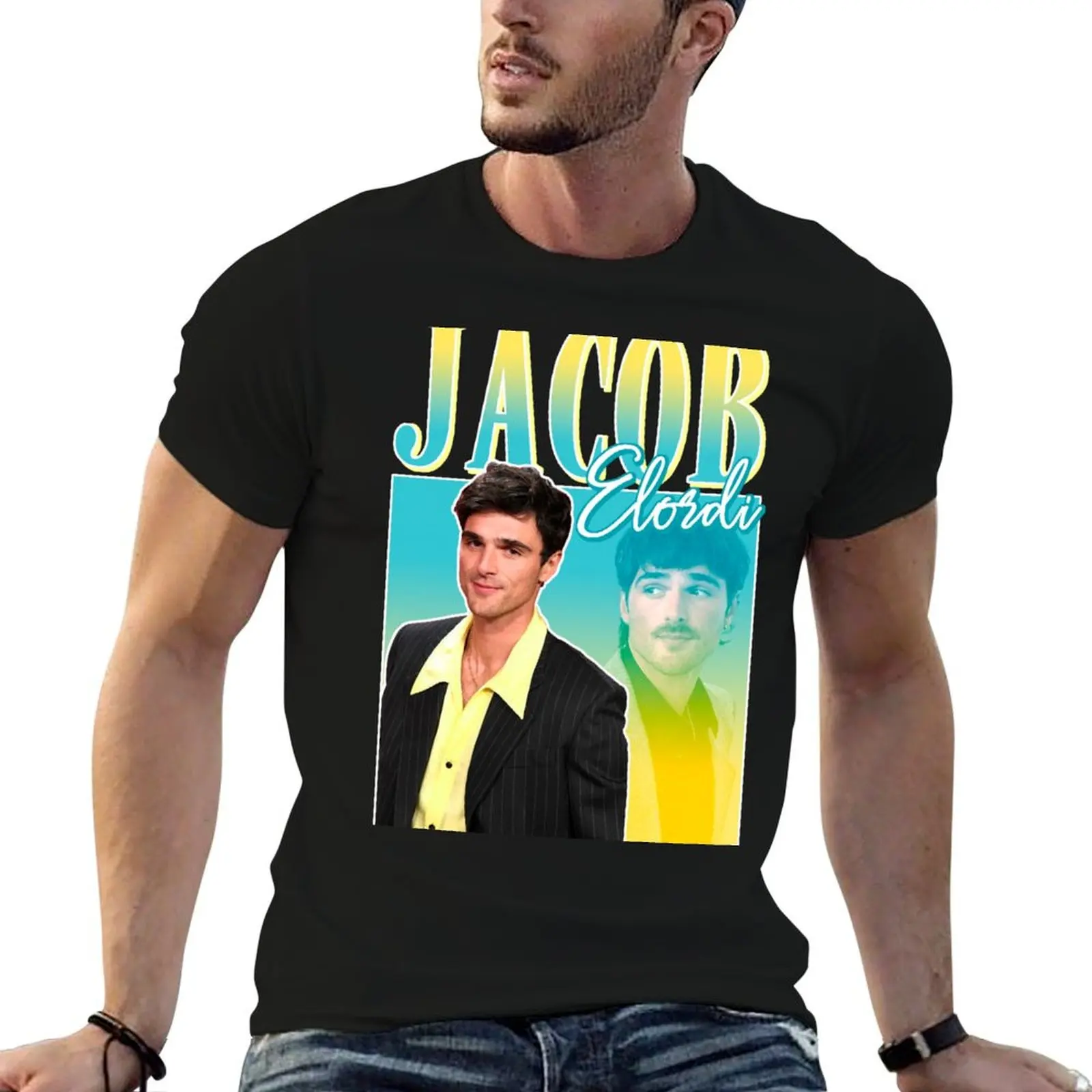 

Jacob Elordi Y2K Vintage Saltburn T-Shirt blue archive luxury t-shirt men clothings