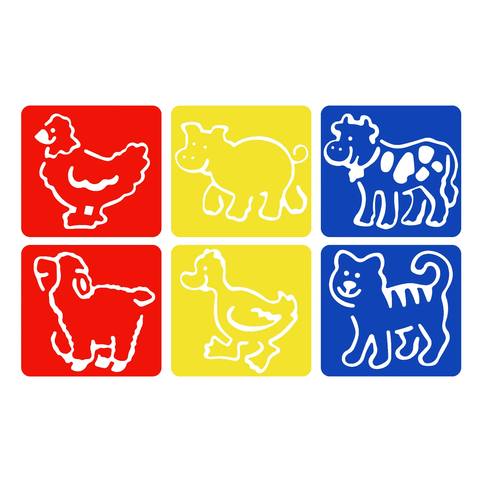 6Pcs Ruler Stencils Drafting Tools Set ABS DIY Colored Painting Templates for Kids Children Drawing Crafts School Stationery