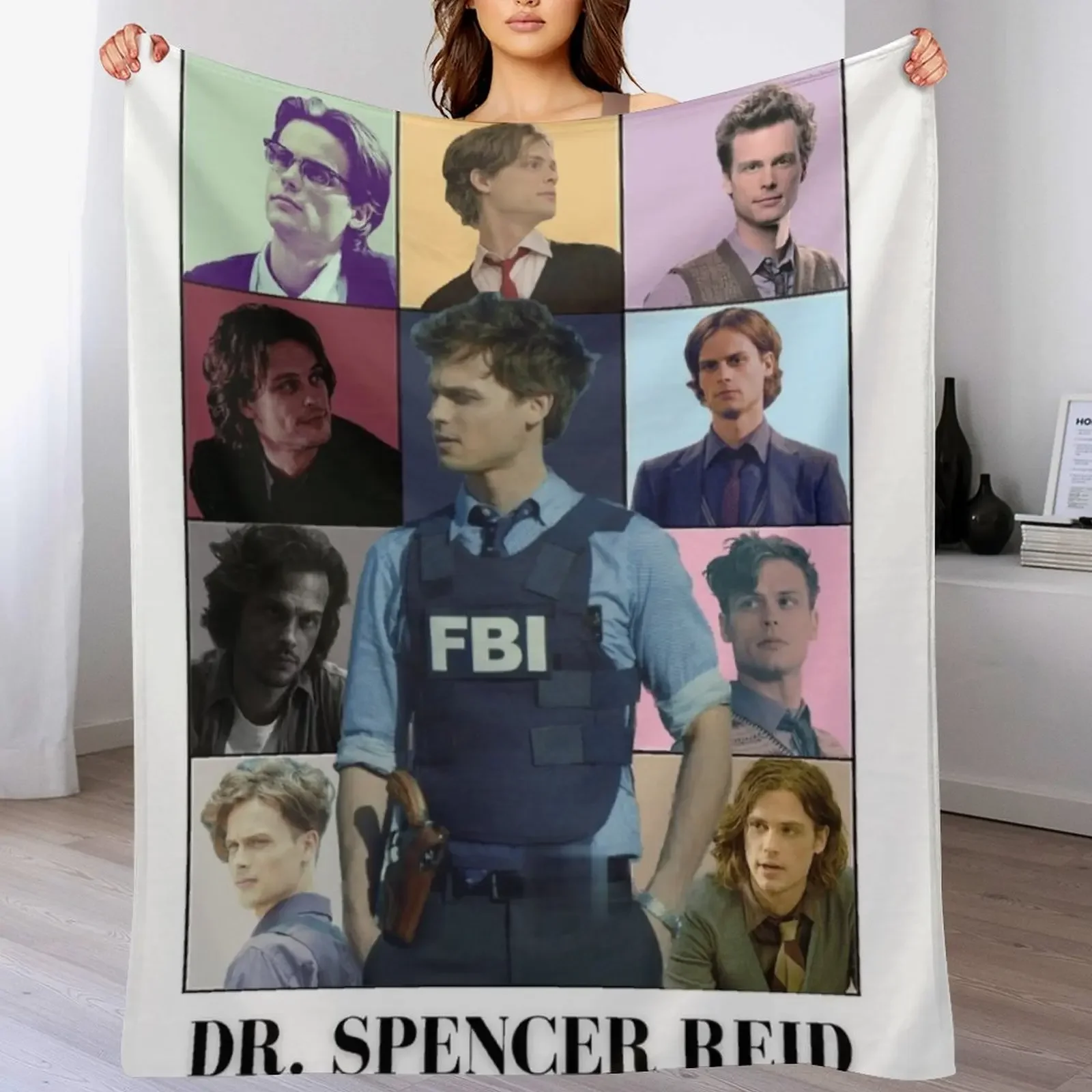 in my SpencerReid era Throw Blanket Warm Plush Fuzzy Blanket for Living Room