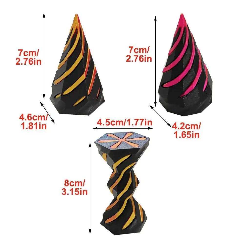 Intelligence Development Impossible Pyramid Passthrough Math Games Decorative Ornaments Spiral Cone Fidget Toy