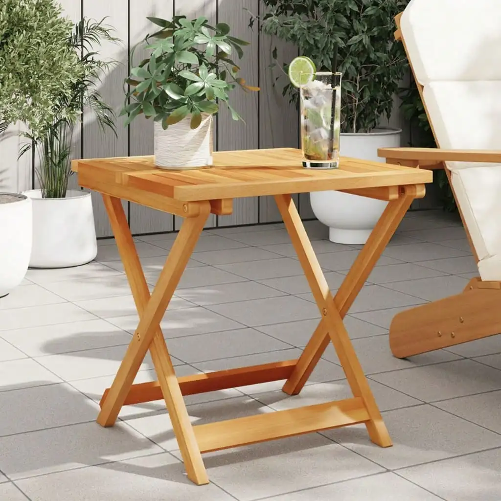 

Garden table brown solid acacia wood small foldable, suitable for patio, outdoor, picnic, barbecue
