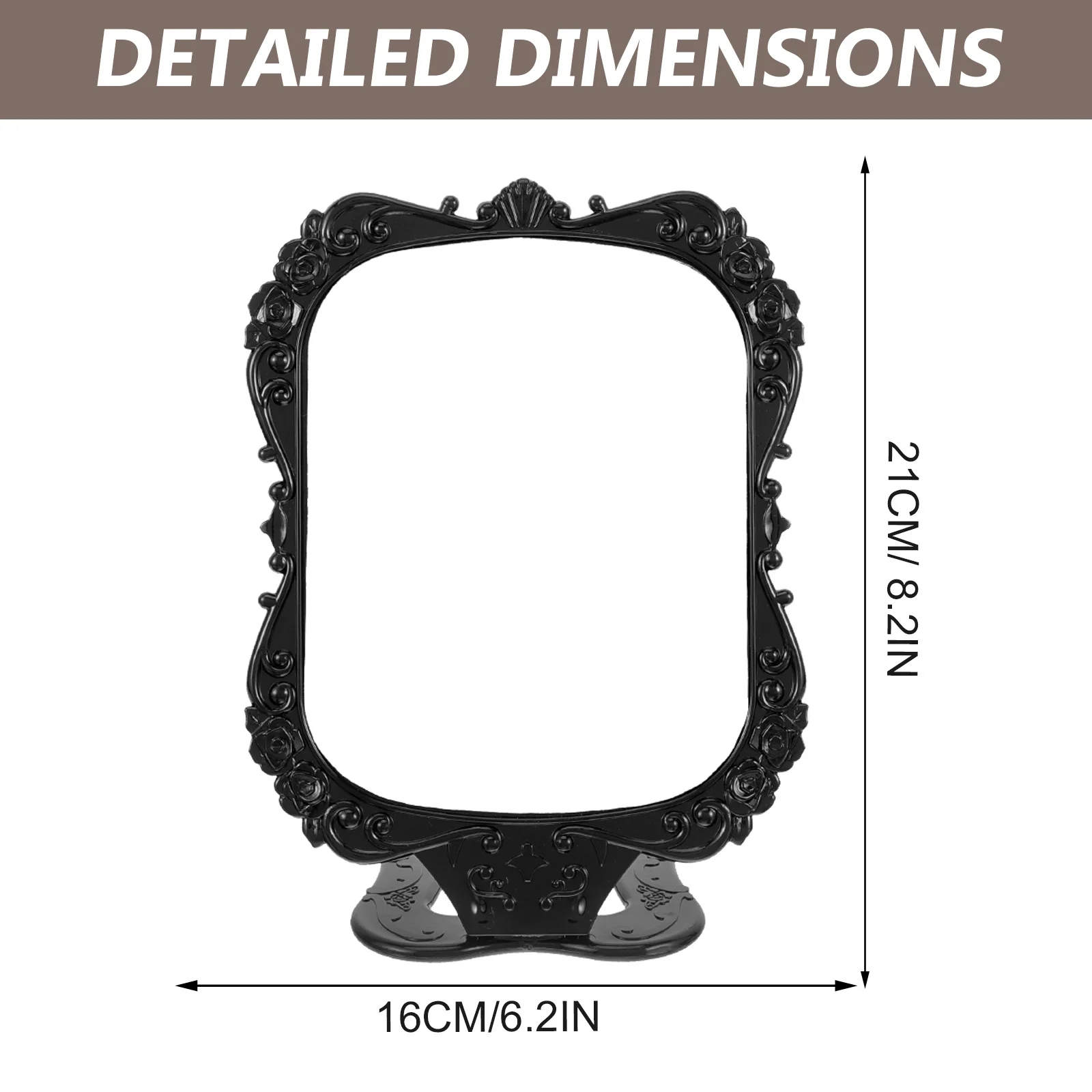 Lusterko do makijażu składane, owalne, bez zniekształceń, przenośne lusterko kosmetyczne do podróży, sypialni, toaletki.