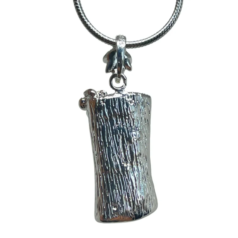 Genuine Gibeon Meteorite Bamboo Plum Pendant  Unique Widmanstätten Pattern  Cosmic Jewelry LK398