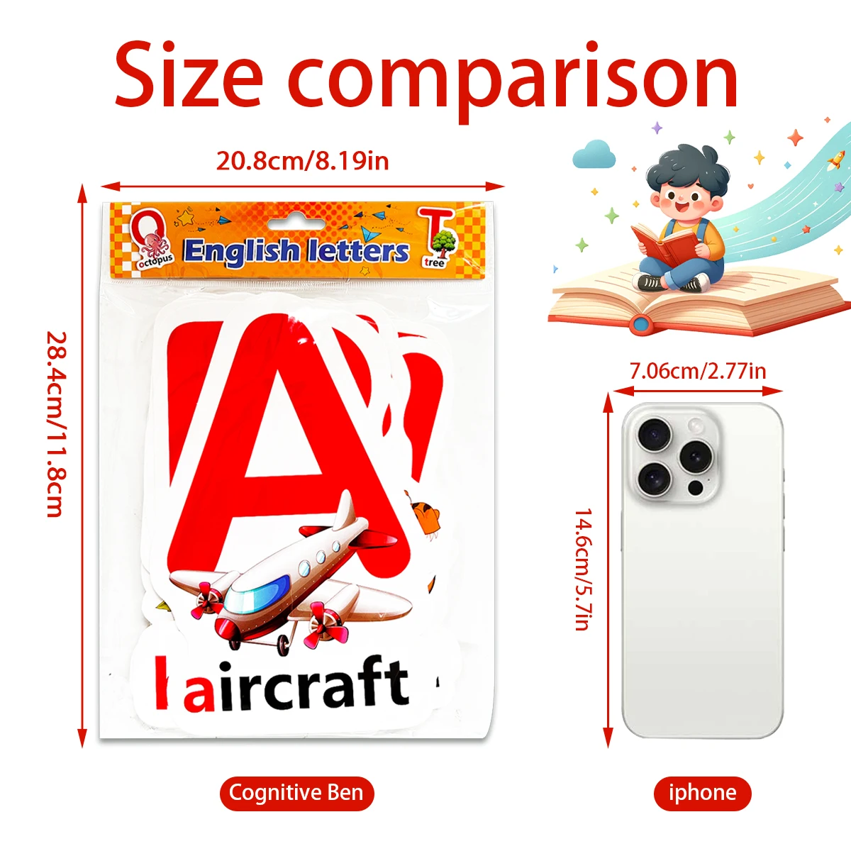 Preschool Enlightenment Cognitive Card,English Numbers and Letters Picture Memory Cards, Early Learning Educational Tool