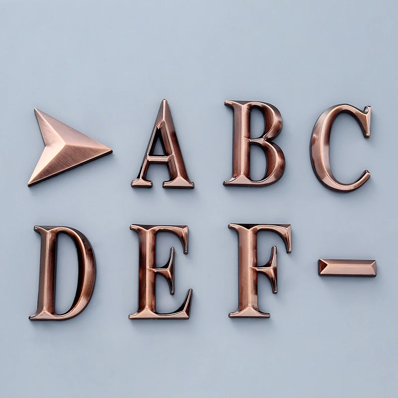 1x Red Copper Self Adhesive Door Number Sign Letter Digit Apartment Hotel Office Door Address Street Number Stickers Plate Sign
