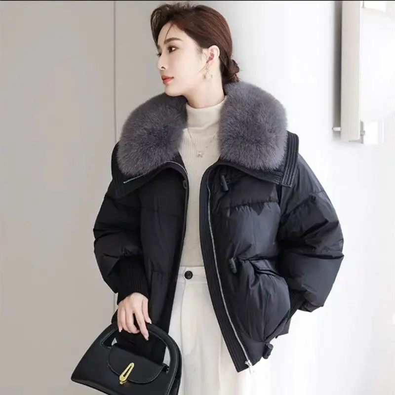 Women\'s Cotton Padded Coats Fur-collar Coats Thick Warm Parkas Windproof Outwear Top Ladies Winter 2024Casual Down Cotton Jacket