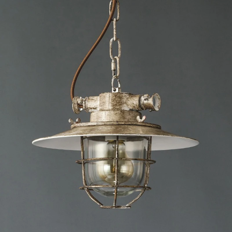 Waterproof Industrial Pendant Light, Rustic Loft Style Restaurant Cafe Lighting, Damp Rated for Kitchen Bar & Commercial Use
