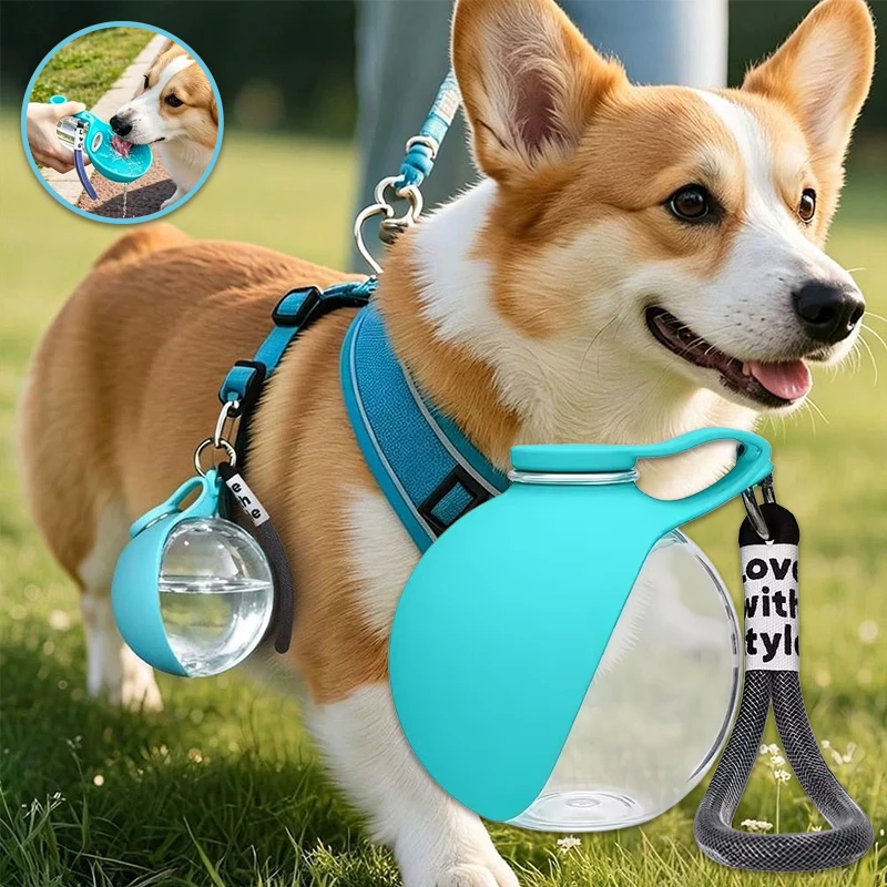 285ml Leak-Proof Dog Water Bottle with Collapsible Silicone Outdoor Travel Cup for Dogs Cats Portable Pet Drinking Water Cup