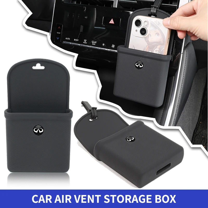 

Car Vent Storage Box Storage Bag Tidy Organizer Phone Holder Interior For Infiniti Q50 FX35 Q30 G37 Q70 QX70 G35 Q60 QX50 QX60 Q