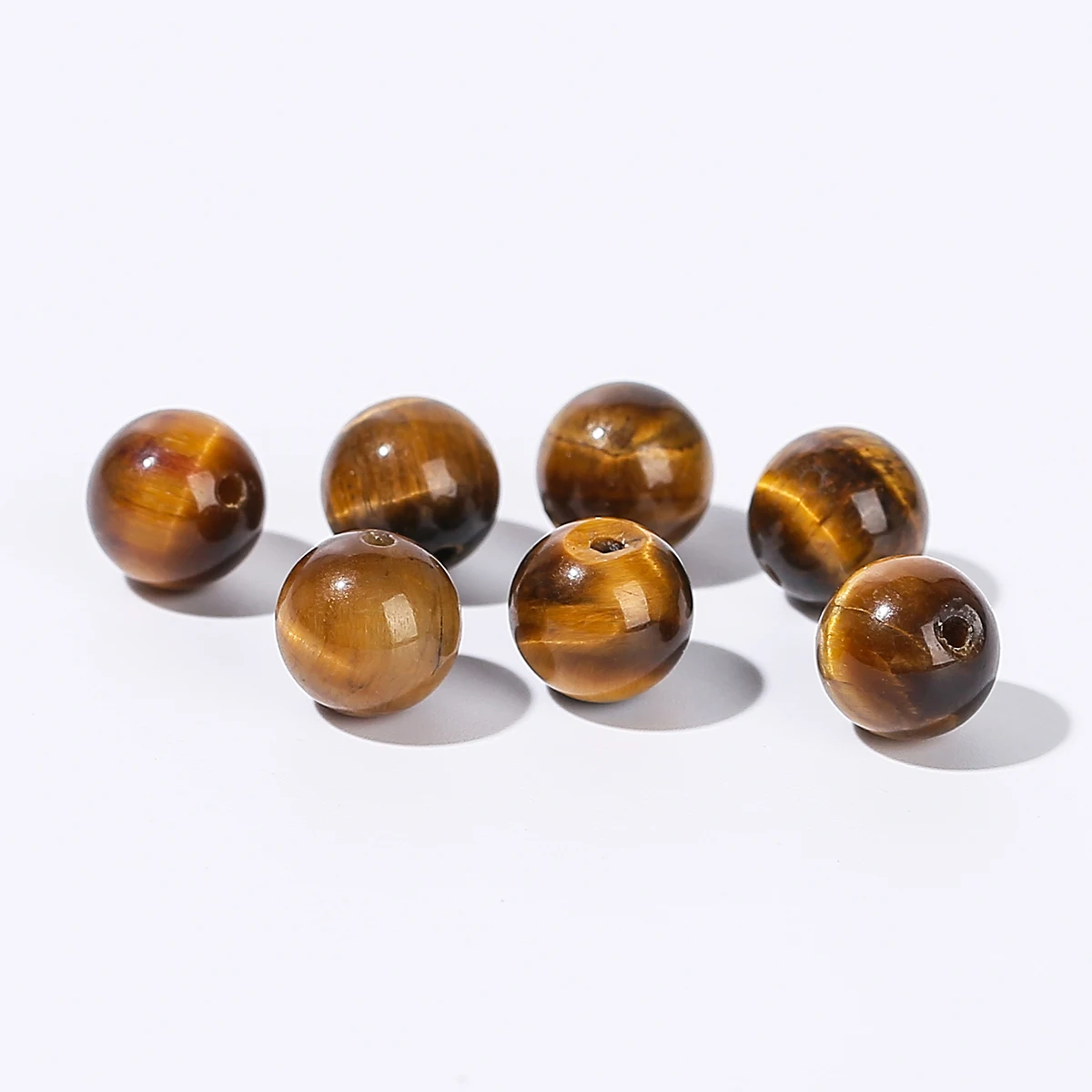 10 Pcs/lot Natural Yellow Tiger Eye Stone Bead Round Loose Spacer Bead for Jewelry Making DIY Bracelet Necklace Accessory 5A