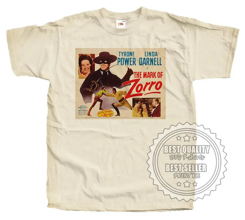 Zorro v12 t shirt tee natürliche beige vintage karte poster alle größen S-5XL