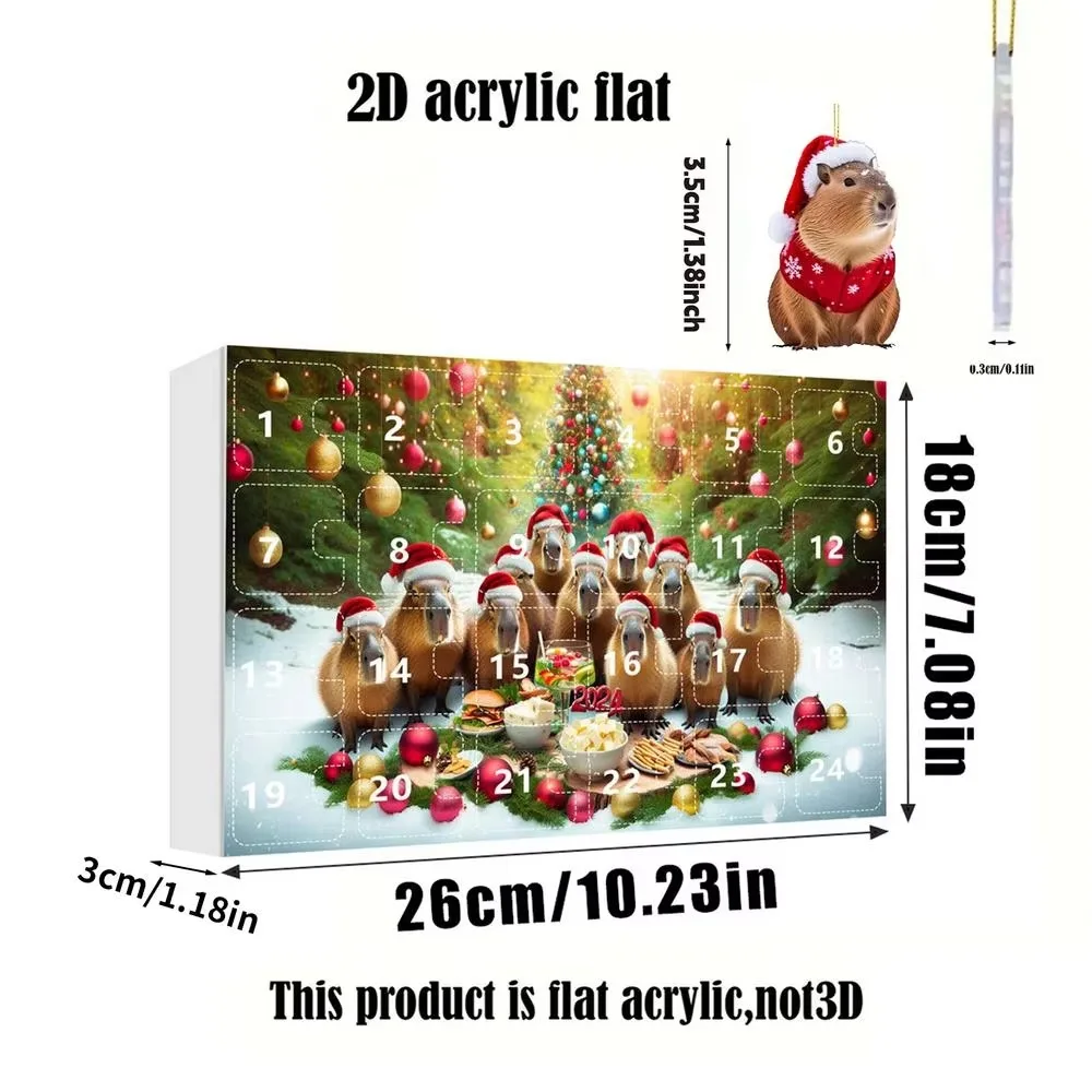 Acryl Kerst Adventskalender Cadeau Kerstboom Ornament Grappige Countdown Kalender Verrassende Doos DIY Kerst Hangende Hangers