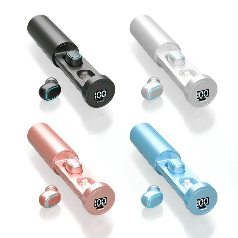 C1-1 Bluetooth Earphone Outdoor Sports Wireless Headset 5.2 With Charging Bin Power Display Touch Control Headphone Earbuds image 6